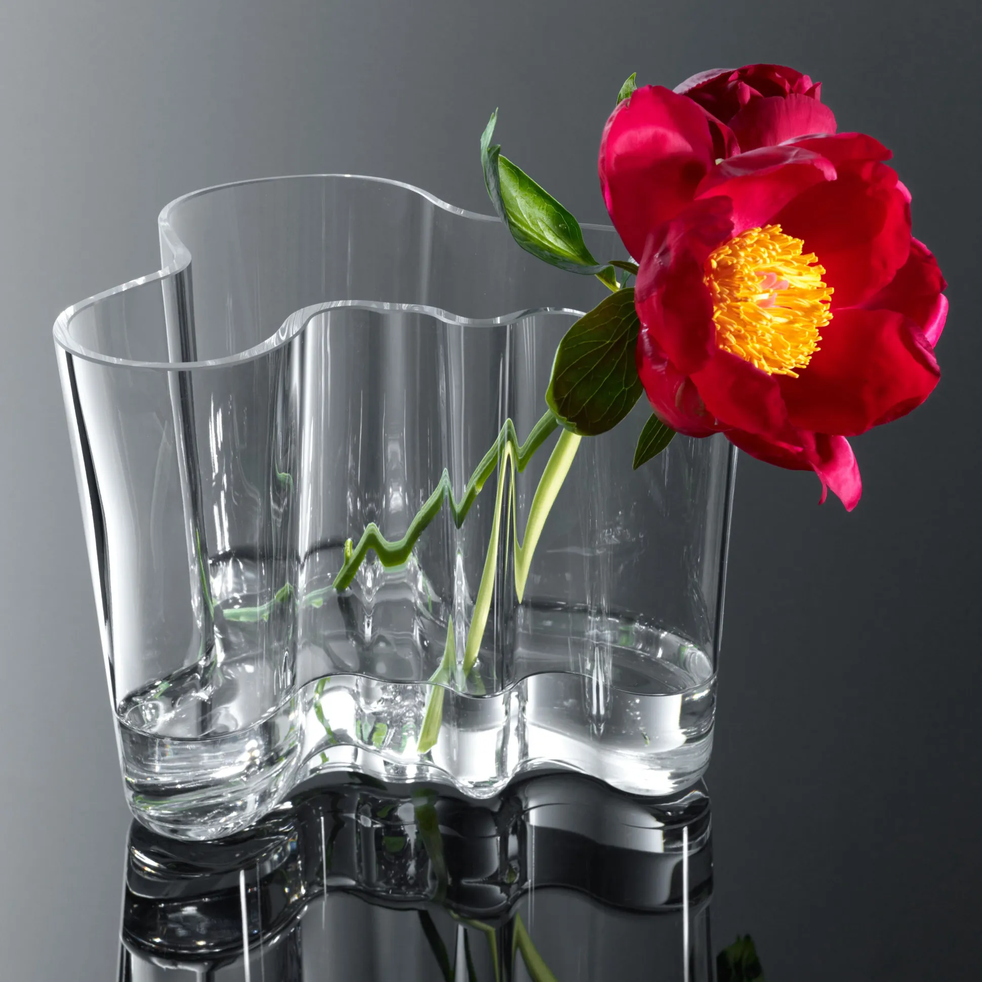 Alvar Aalto Glass Vase from Iittala - 6.3"H