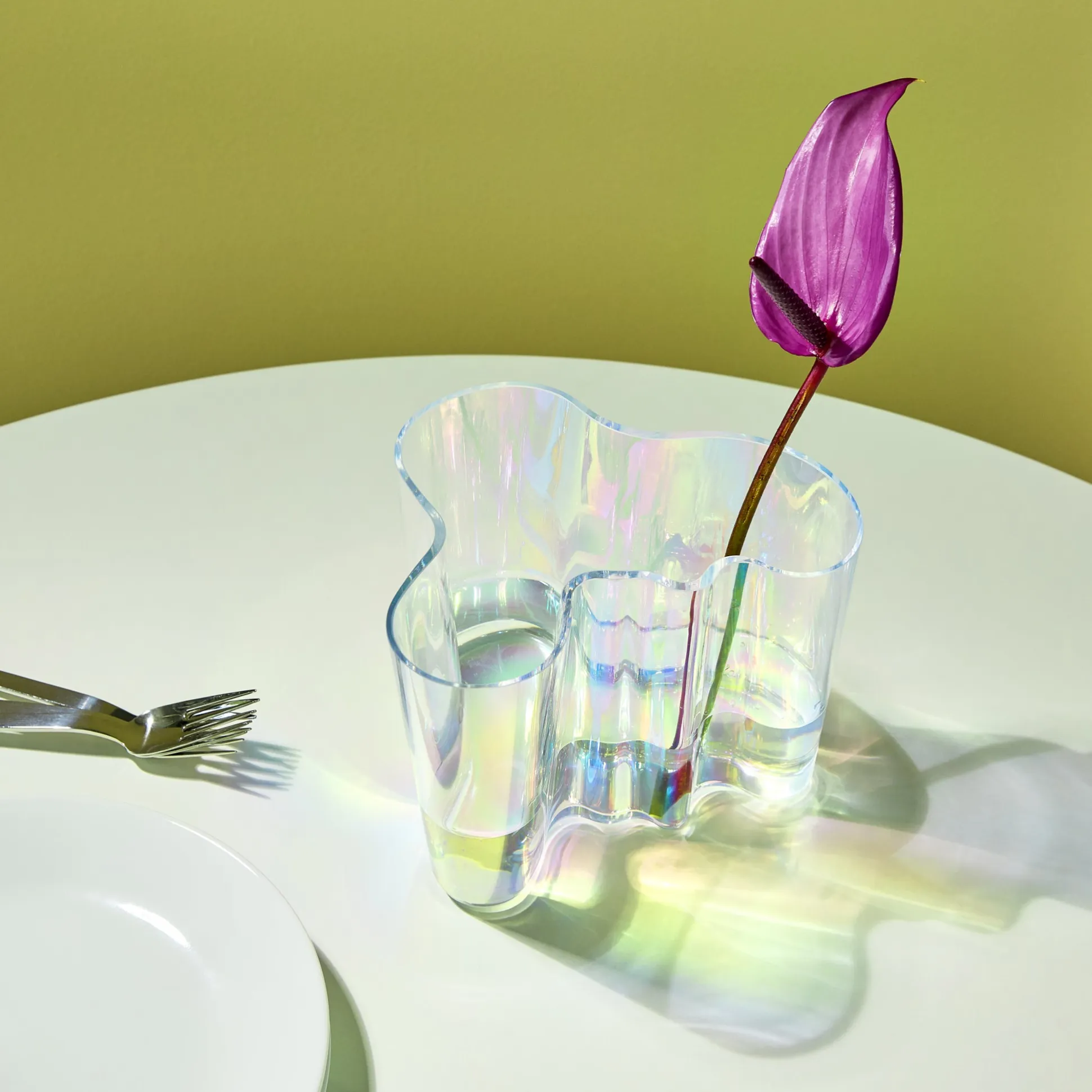 Alvar Aalto Iridescent Glass Vase - 90th Anniversary NYC Edition from Iittala