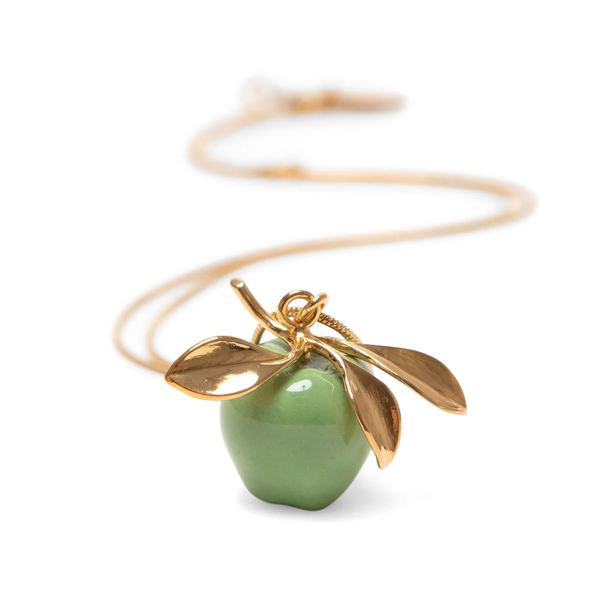 Andrés Gallardo Green Apple Stem Gold-Plated Necklace