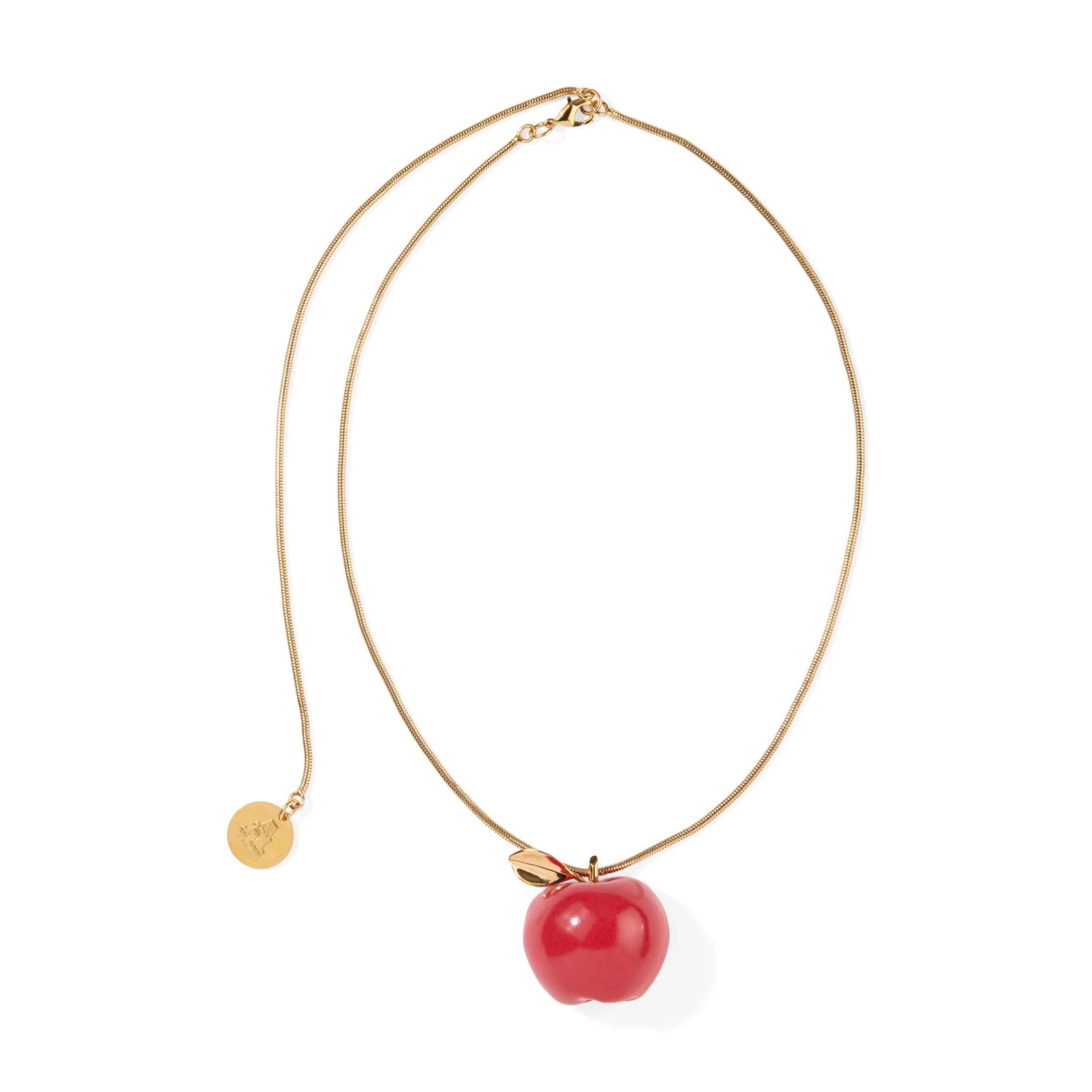 Andrés Gallardo Large Red Apple Gold-Plated Necklace
