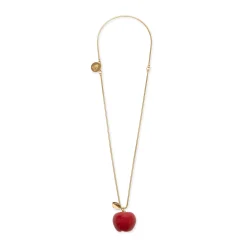 Andrés Gallardo Large Red Apple Gold-Plated Necklace