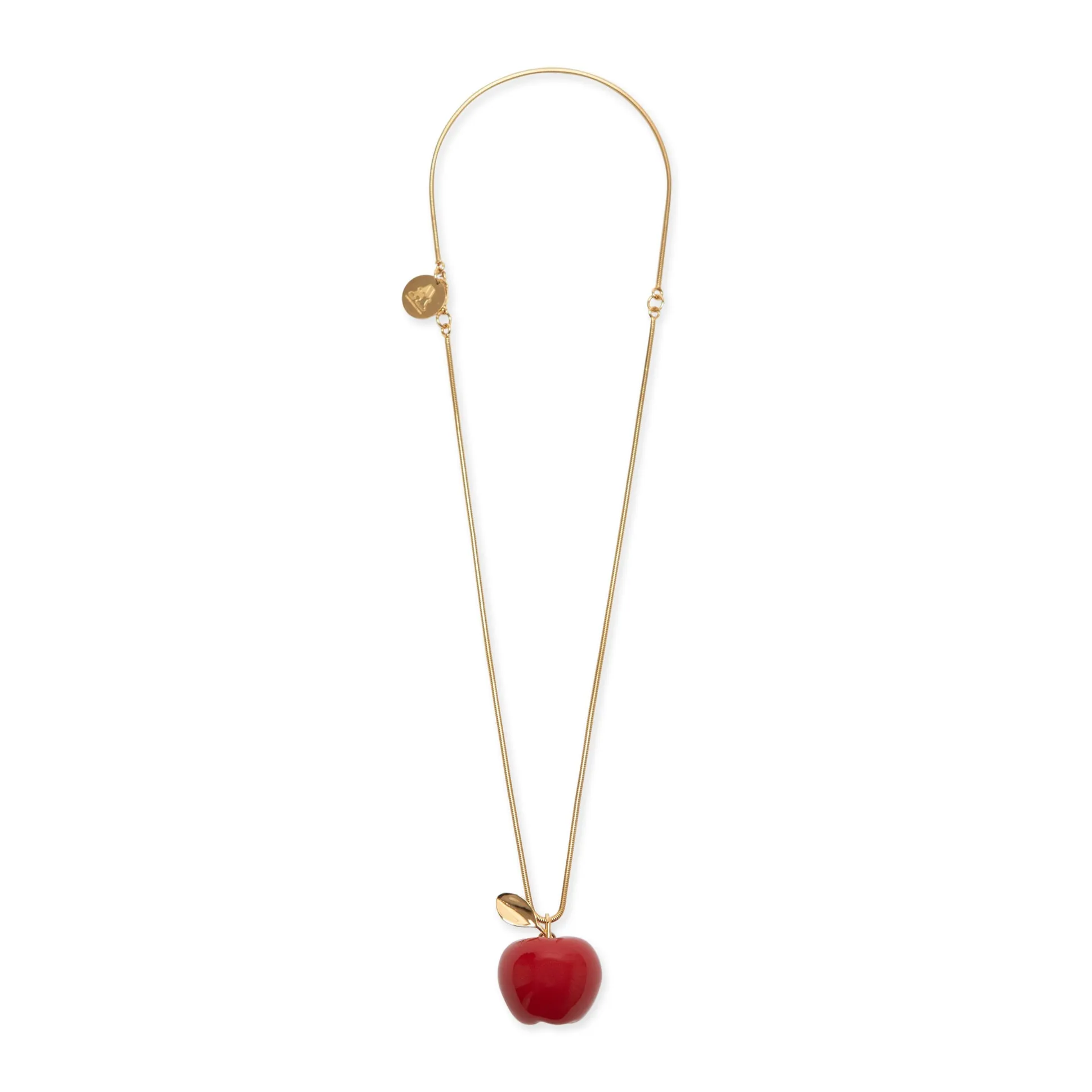 Andrés Gallardo Large Red Apple Gold-Plated Necklace