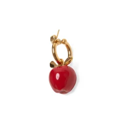 Andrés Gallardo Red Apple Single Gold-Plated Hoop Earring