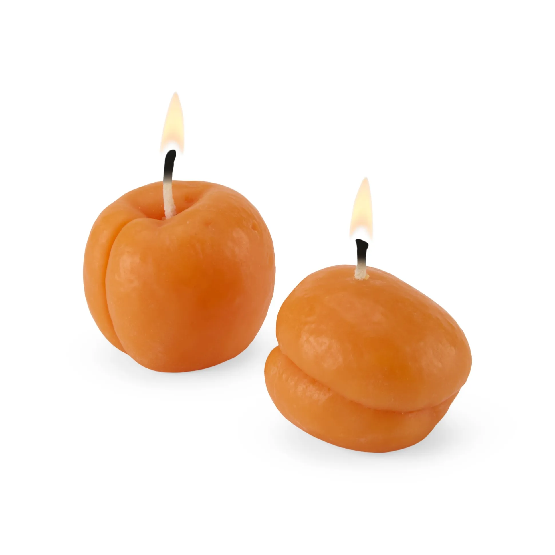 Apricot Beeswax Candles - Set of 2