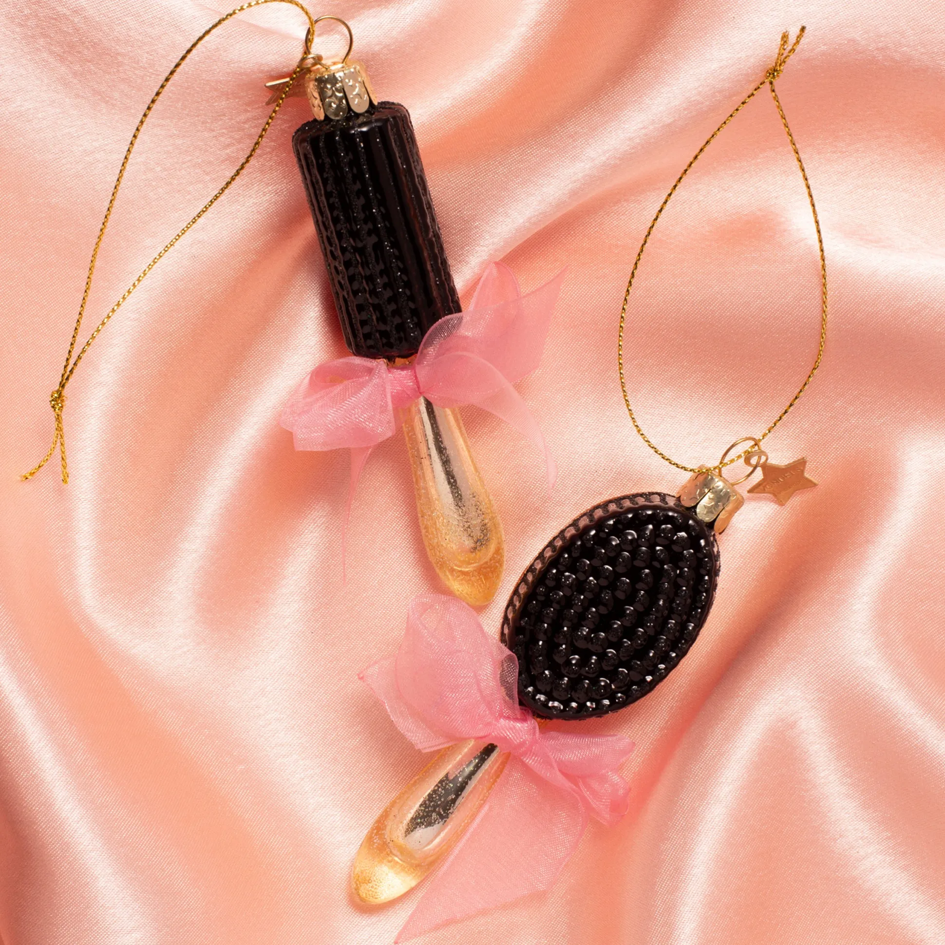 Beauty Counter Glass Holiday Ornament - Hairbrush