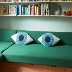Blue Eye Lambswool Throw Pillow