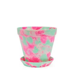 Blumen Marbled Planter and Saucer Set