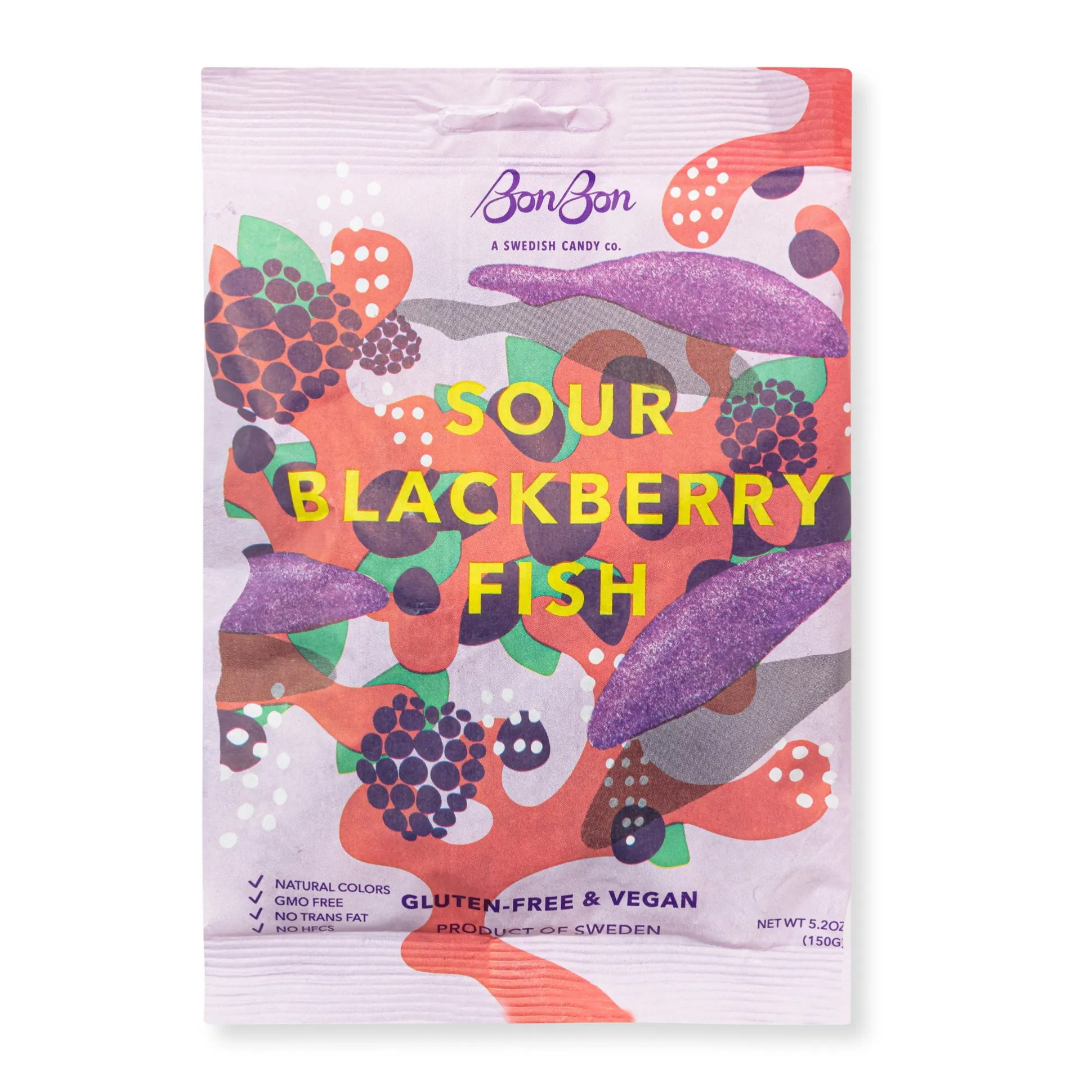 BonBon Gummy Fish Candy - Sour Blackberry