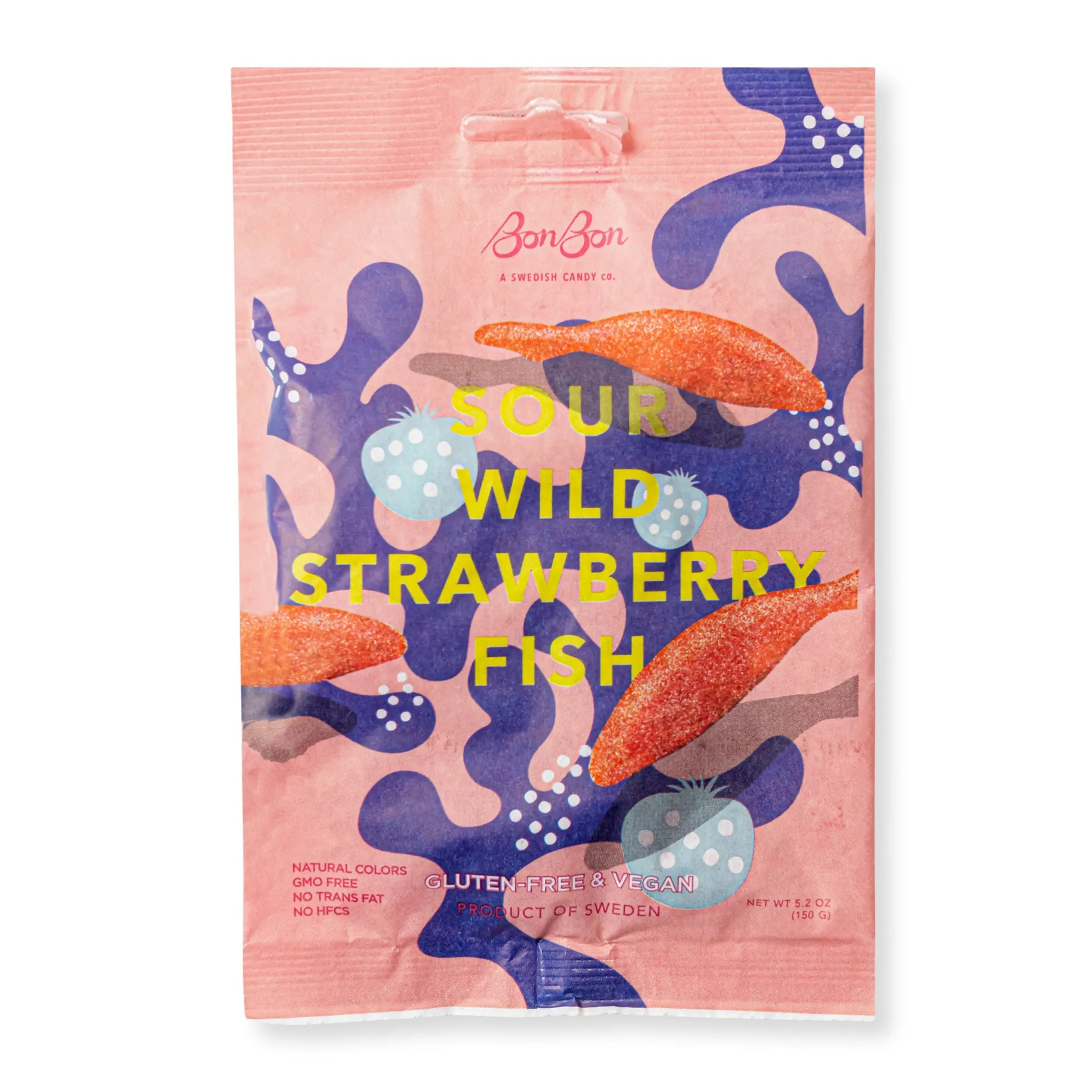 BonBon Gummy Fish Candy - Sour Wild Strawberry