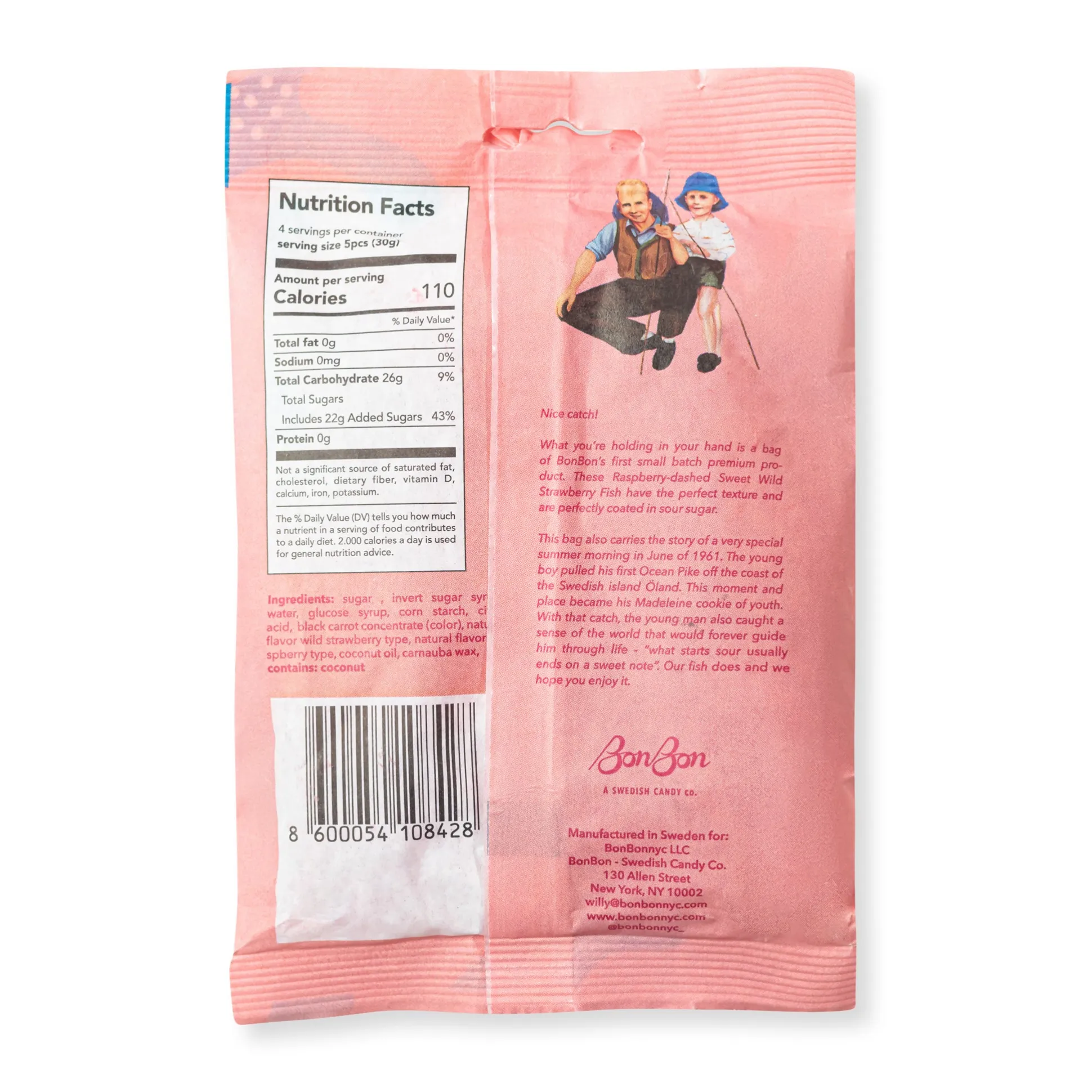 BonBon Gummy Fish Candy - Sweet Wild Strawberry
