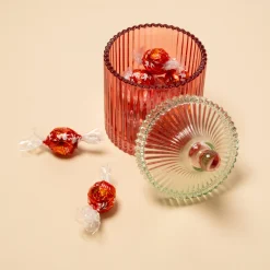 Candy Stripe Glass Storage Jar