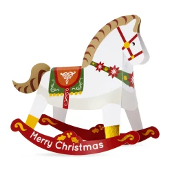 Christmas Rocking Horse Holiday Pop-Up Cards - Set of 8