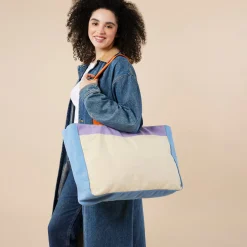 Colorful Oversized Cotton Canvas Tote Bag