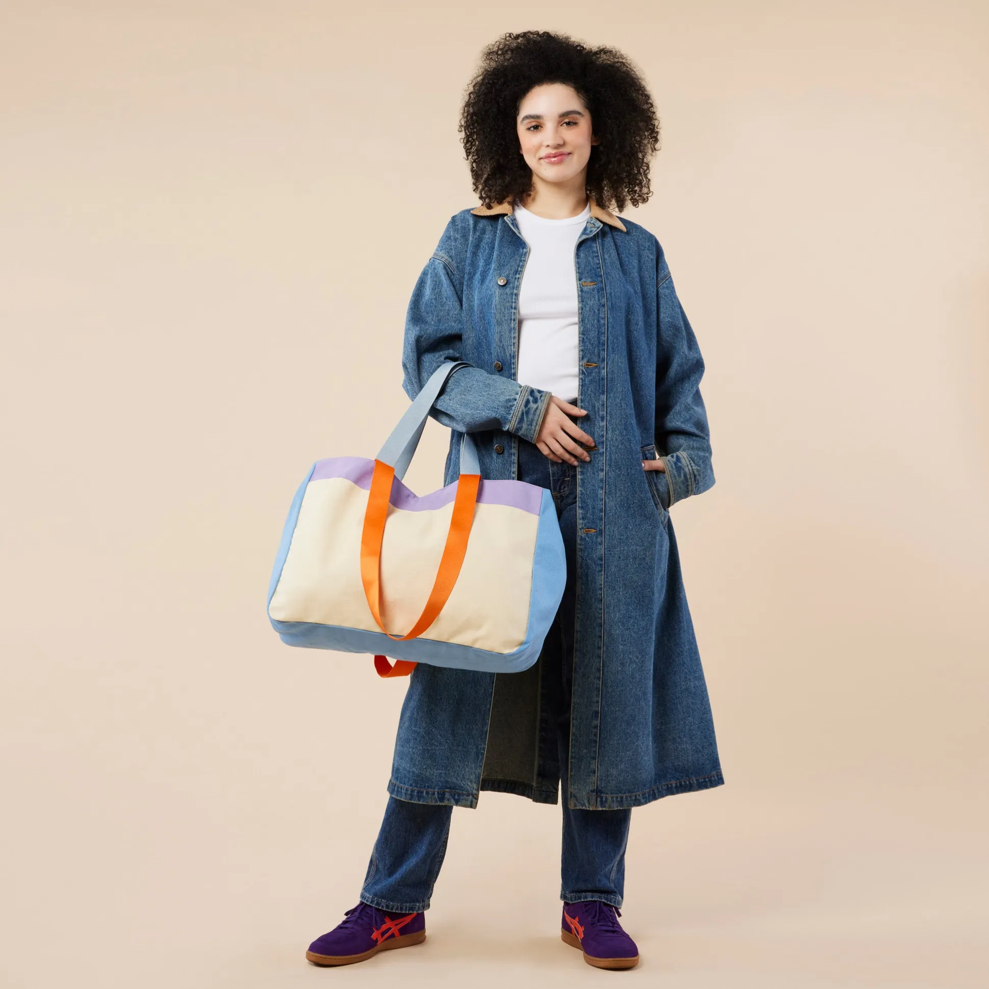 Colorful Oversized Cotton Canvas Tote Bag
