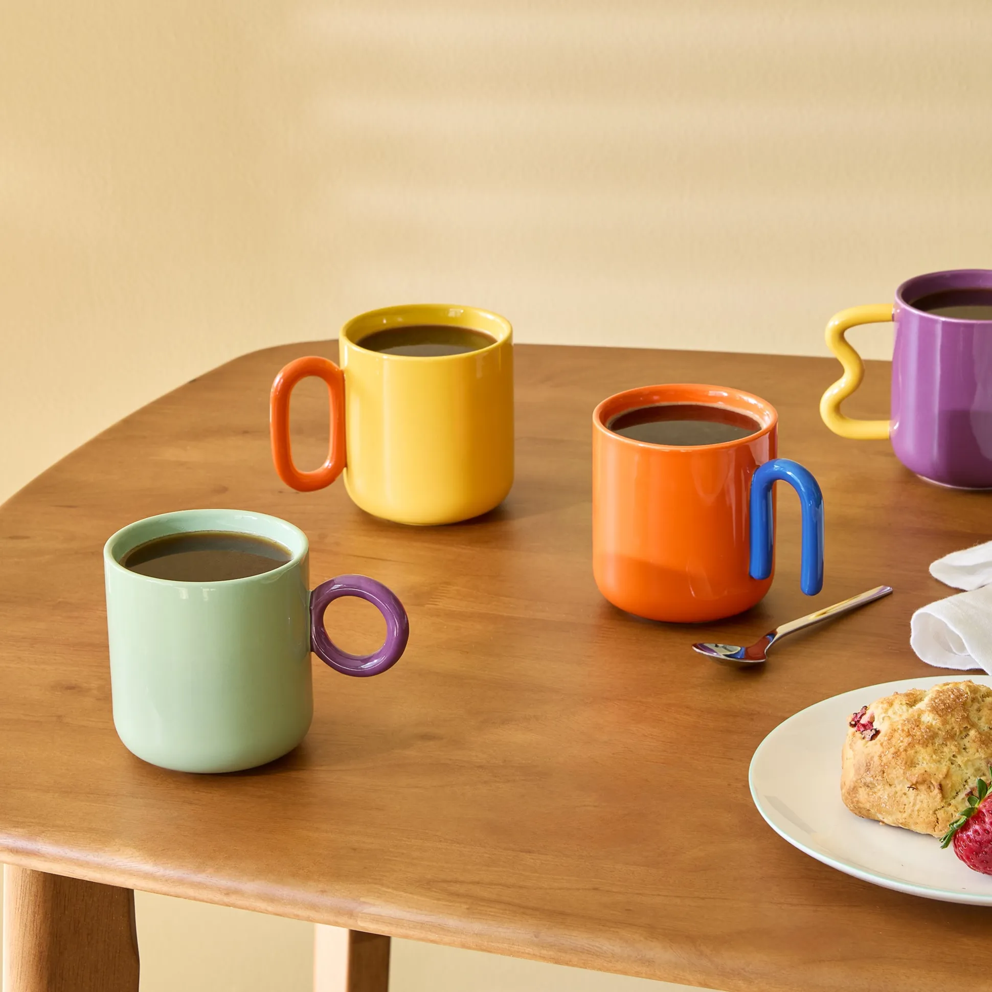 Creative Porcelain Mugs & Espresso Cups - Coffee Mug Set of 4