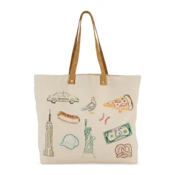 DIY Embroidery Stitch Your City NYC Tote Bag