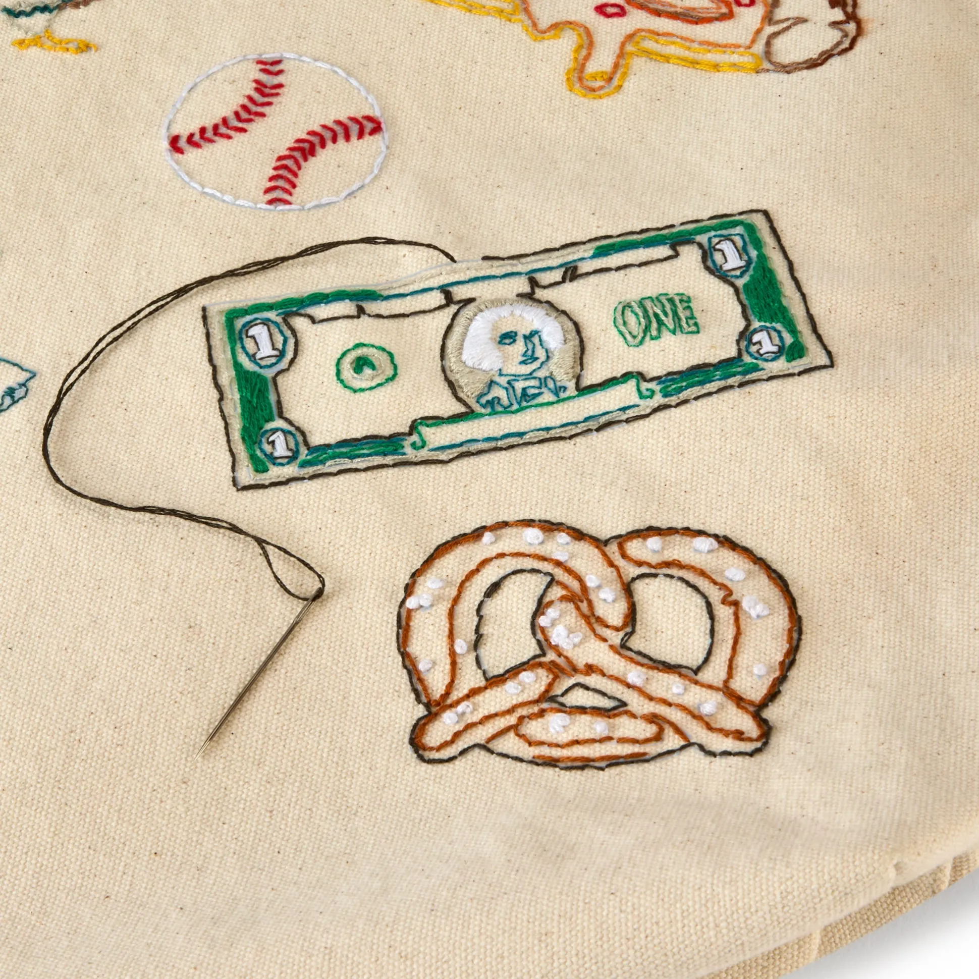 DIY Embroidery Stitch Your City NYC Tote Bag