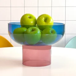 Dual Color Glass Fruit Bowl