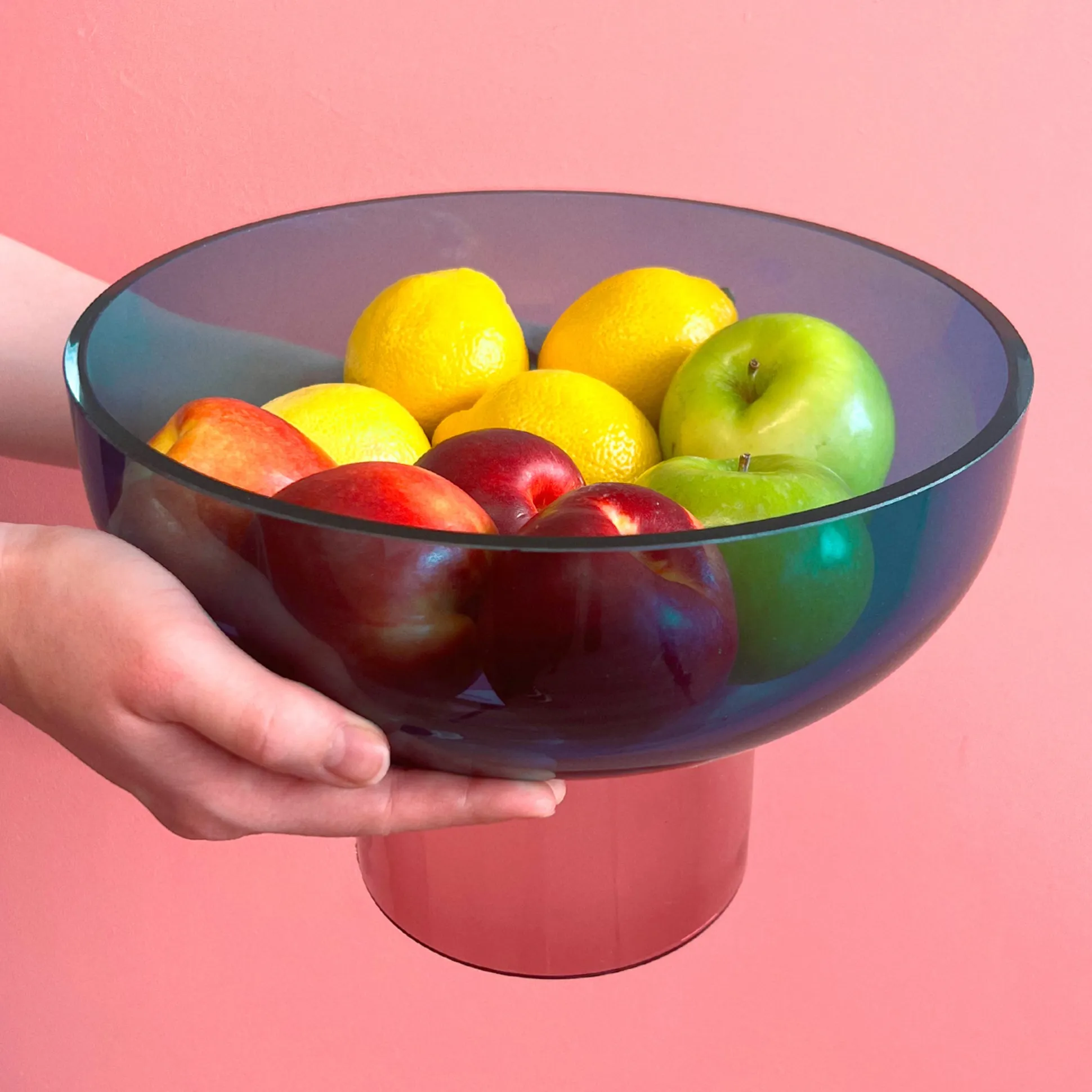Dual Color Glass Fruit Bowl