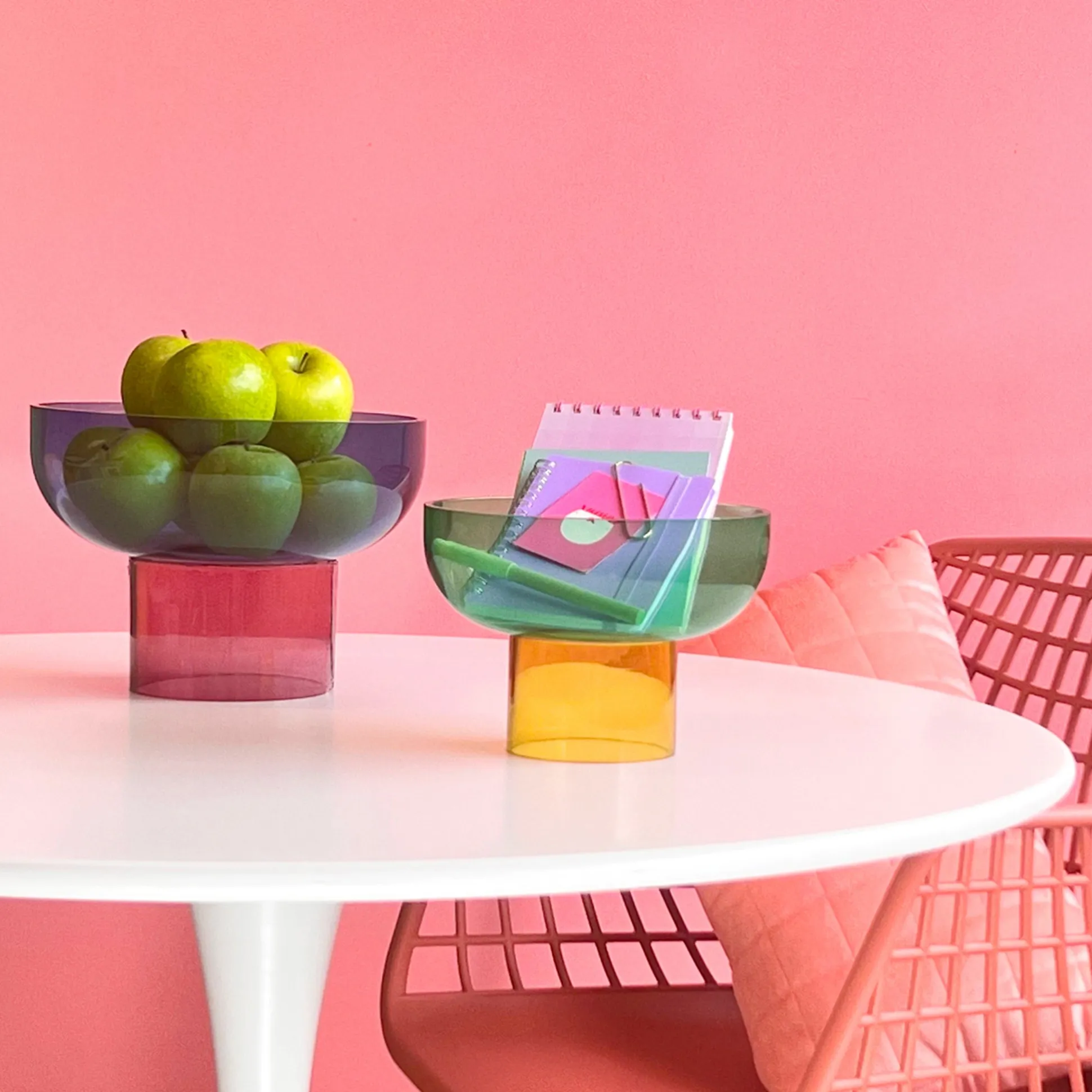 Dual Color Glass Fruit Bowl