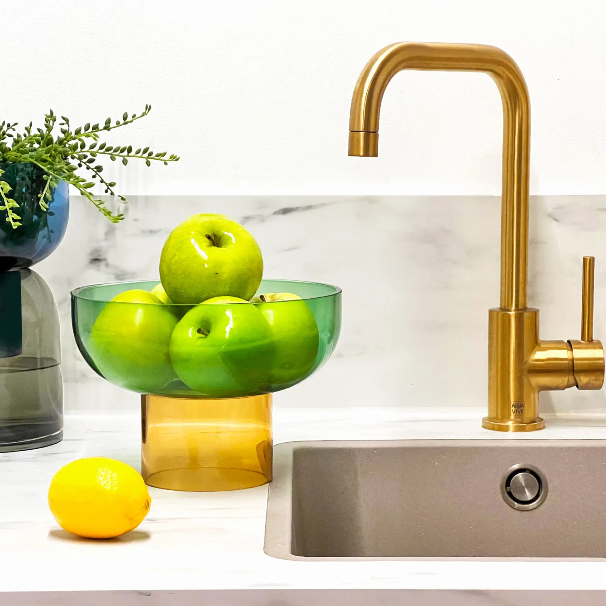 Dual Color Glass Fruit Bowl