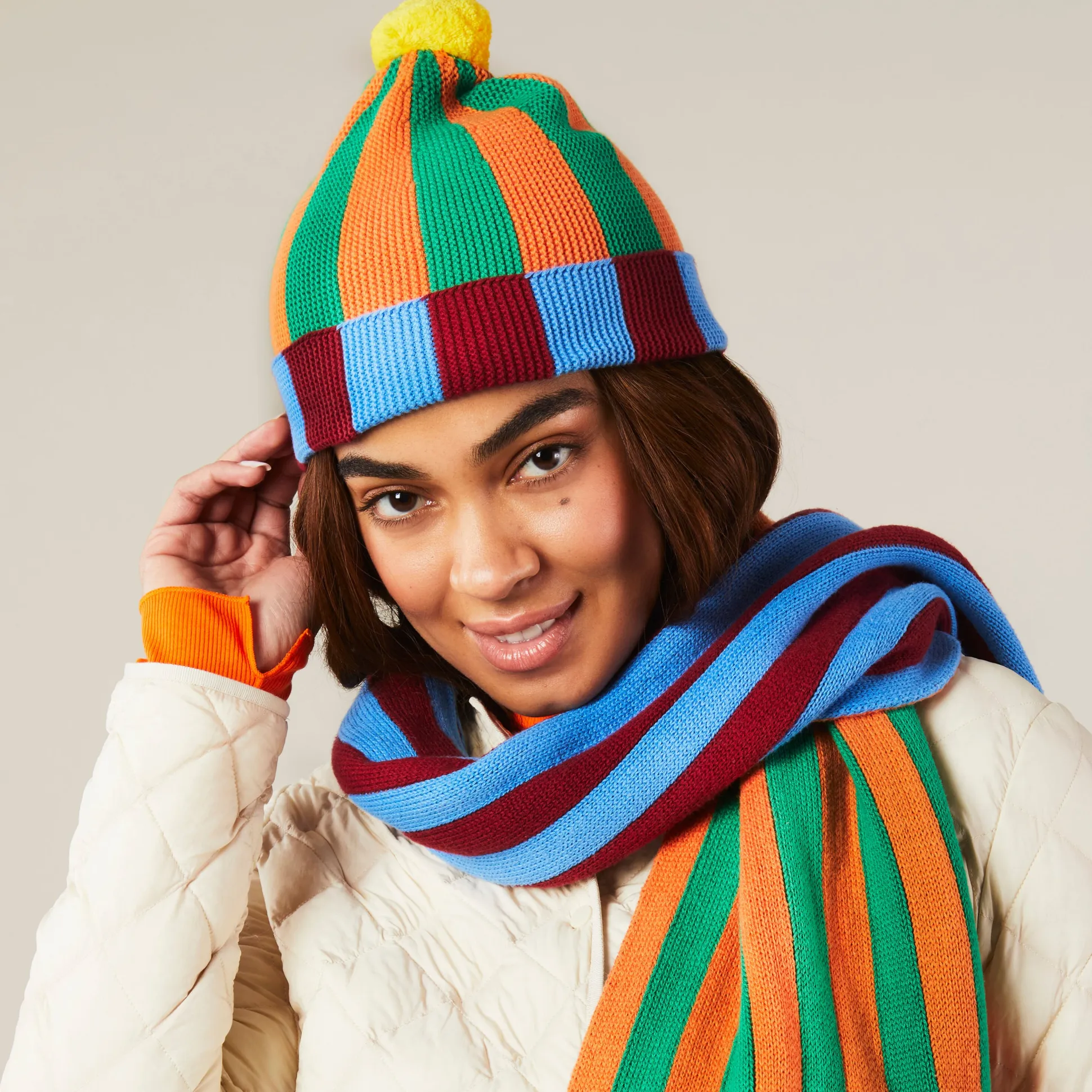 Dusen Dusen Cotton Striped Beanie