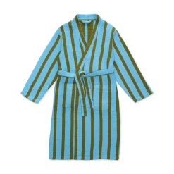 Dusen Dusen Striped Waffle Cotton Bathrobe