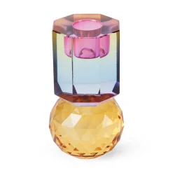 Faceted Crystal Candle Holder