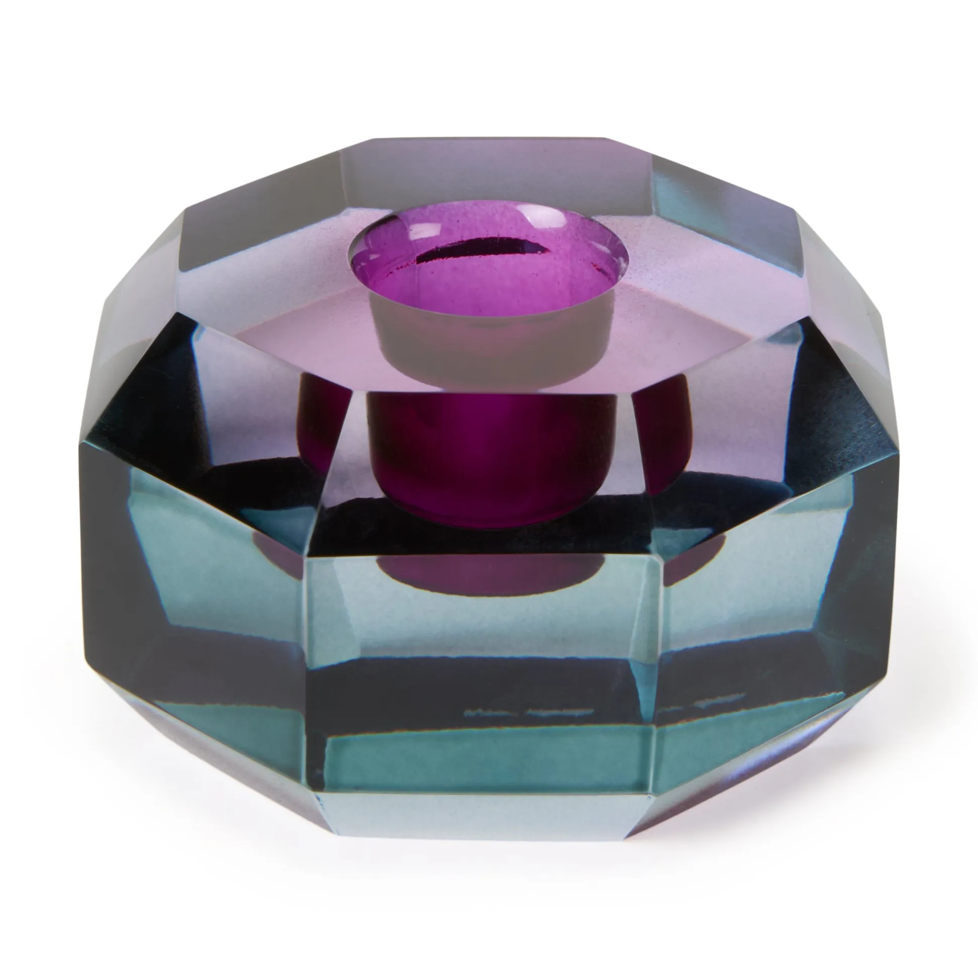 Faceted Octagon Crystal Candleholder