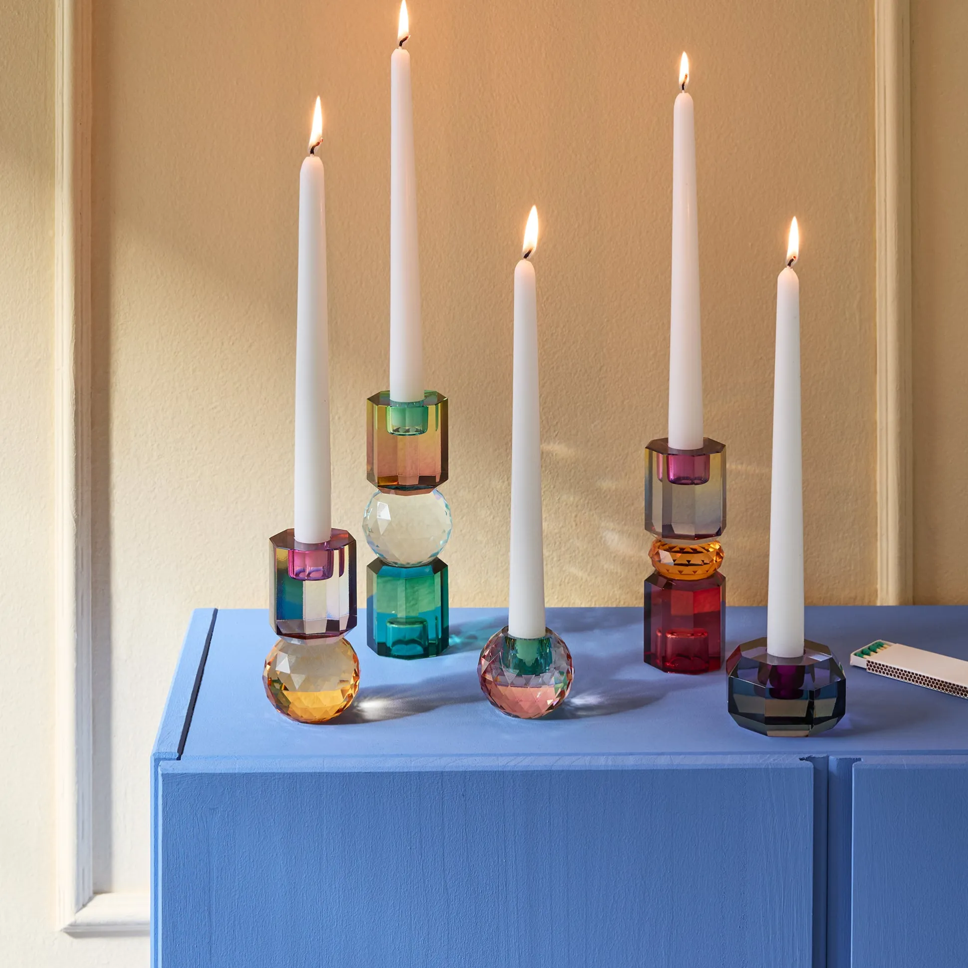 Faceted Octagon Crystal Candleholder