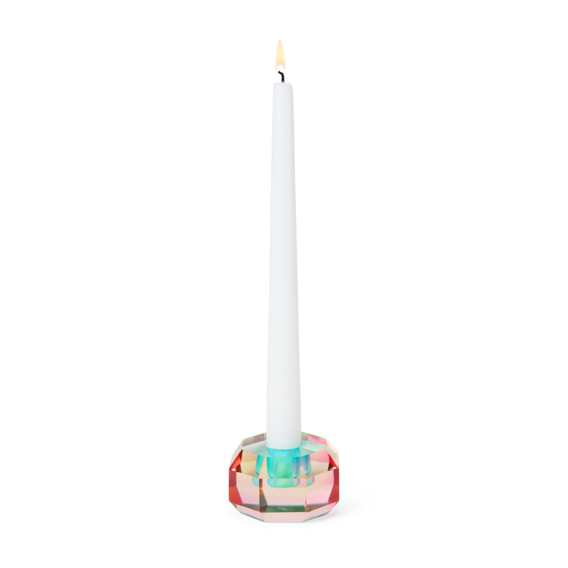 Faceted Octagon Crystal Candleholder