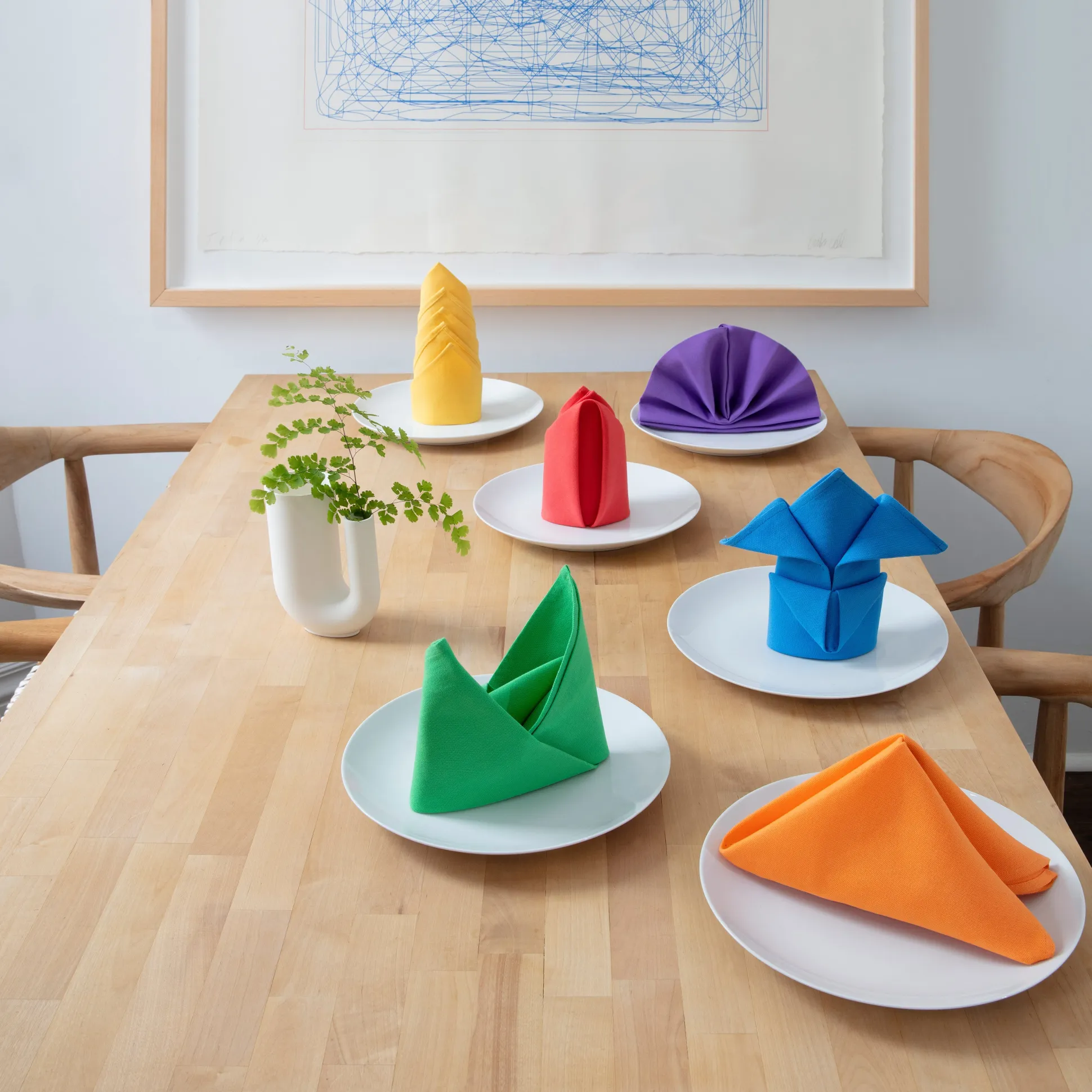Fold-by-Number Cloth Napkins - Set of 6