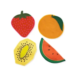 Fruit Salad Linen Cocktail Napkins - Set of 4