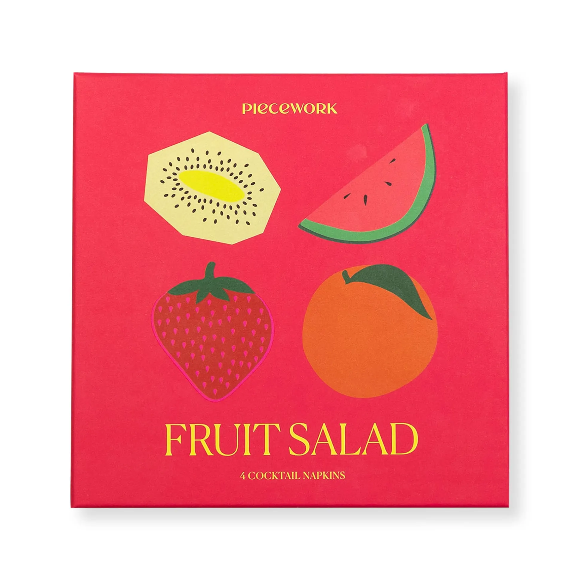 Fruit Salad Linen Cocktail Napkins - Set of 4