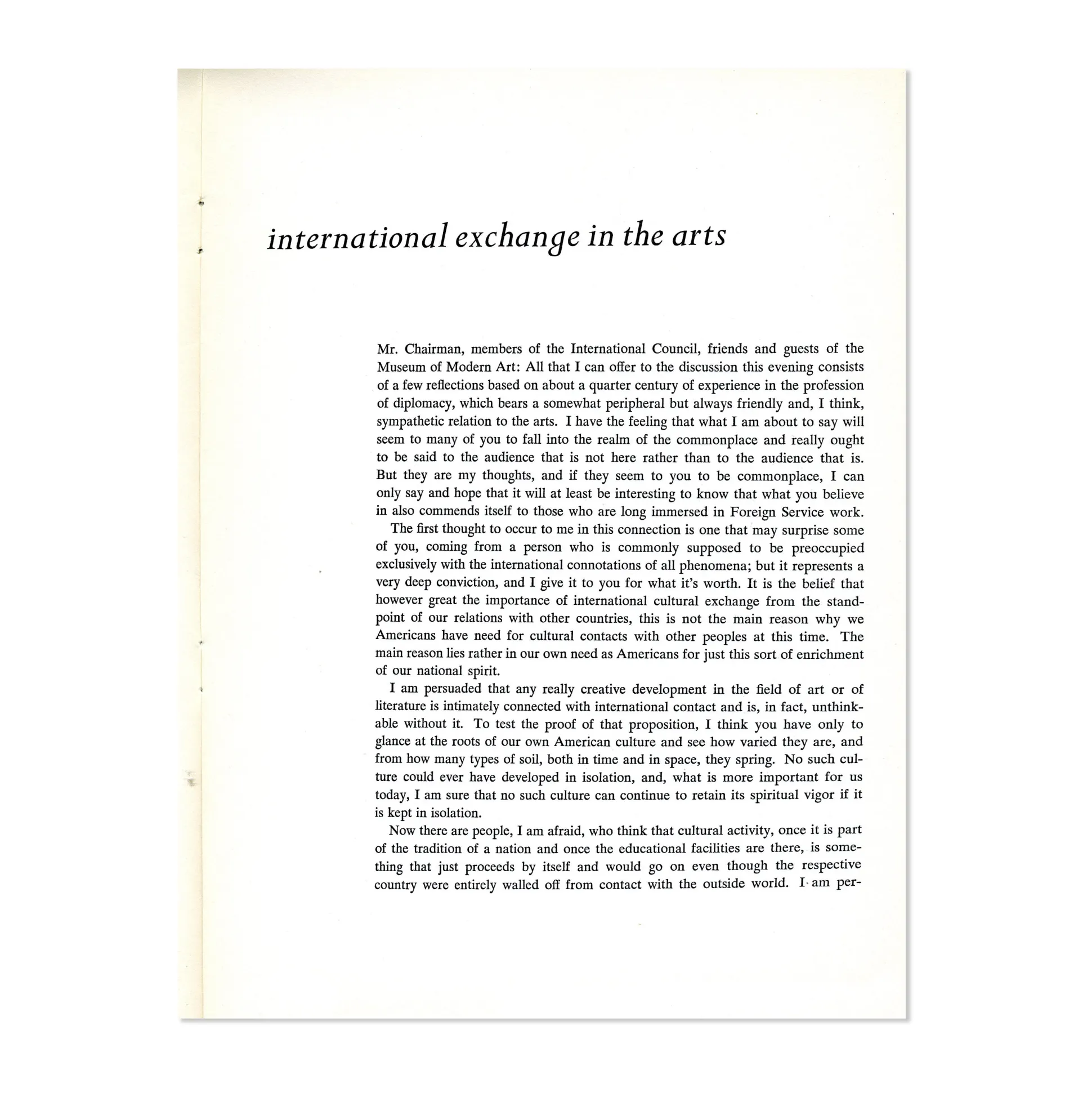International Exchange in the Arts - Paperback
