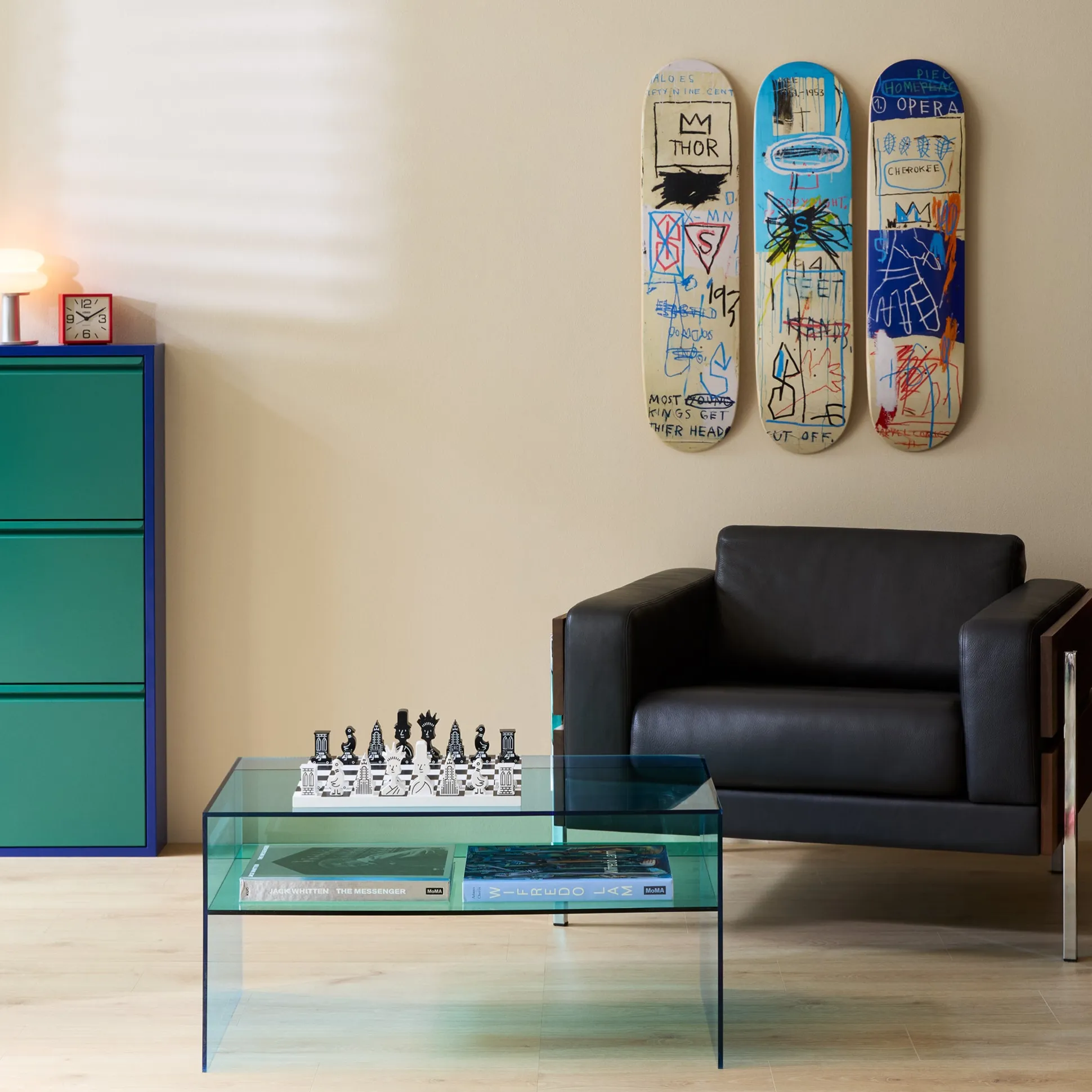 Jean-Michel Basquiat Charles the First Skateboard Triptych from The Skateroom