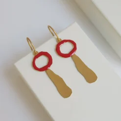 Joan Miró Gold-Plated Circle Teardrop Earrings