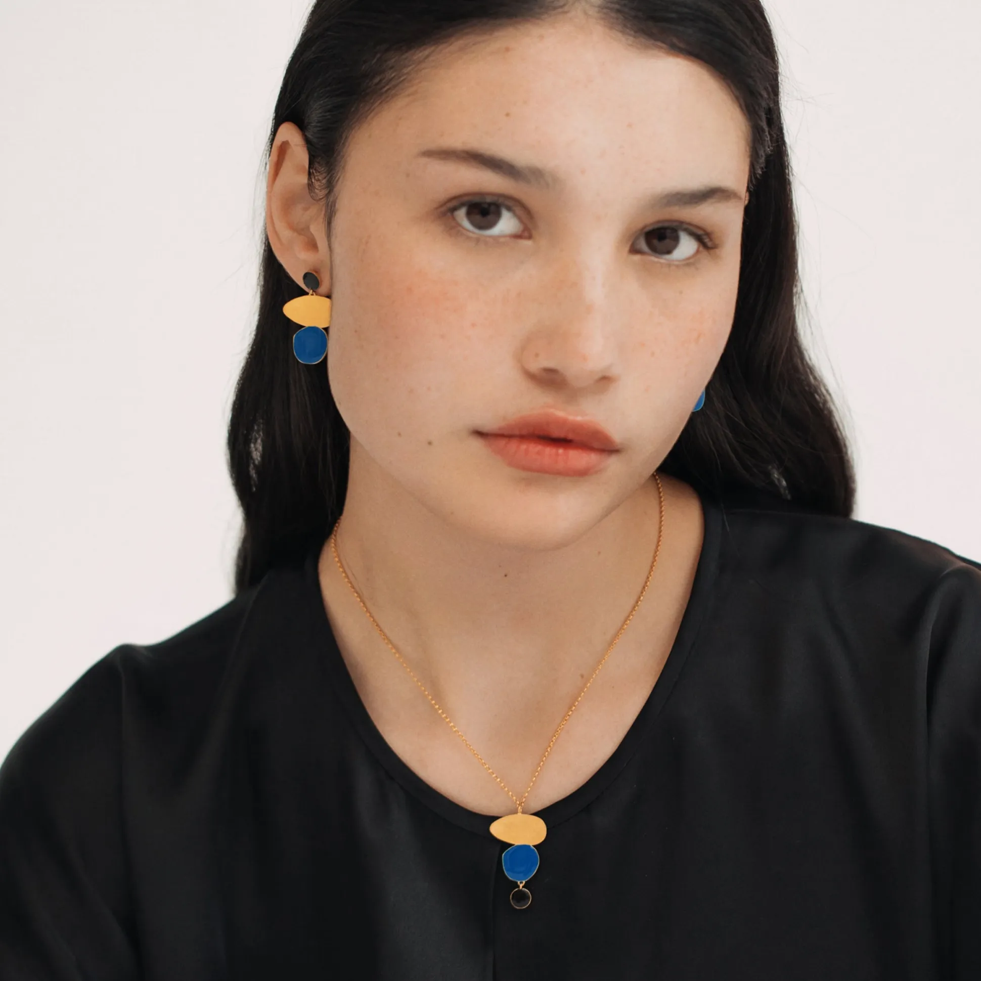 Joan Miró Gold-Plated Linear Dots Earrings