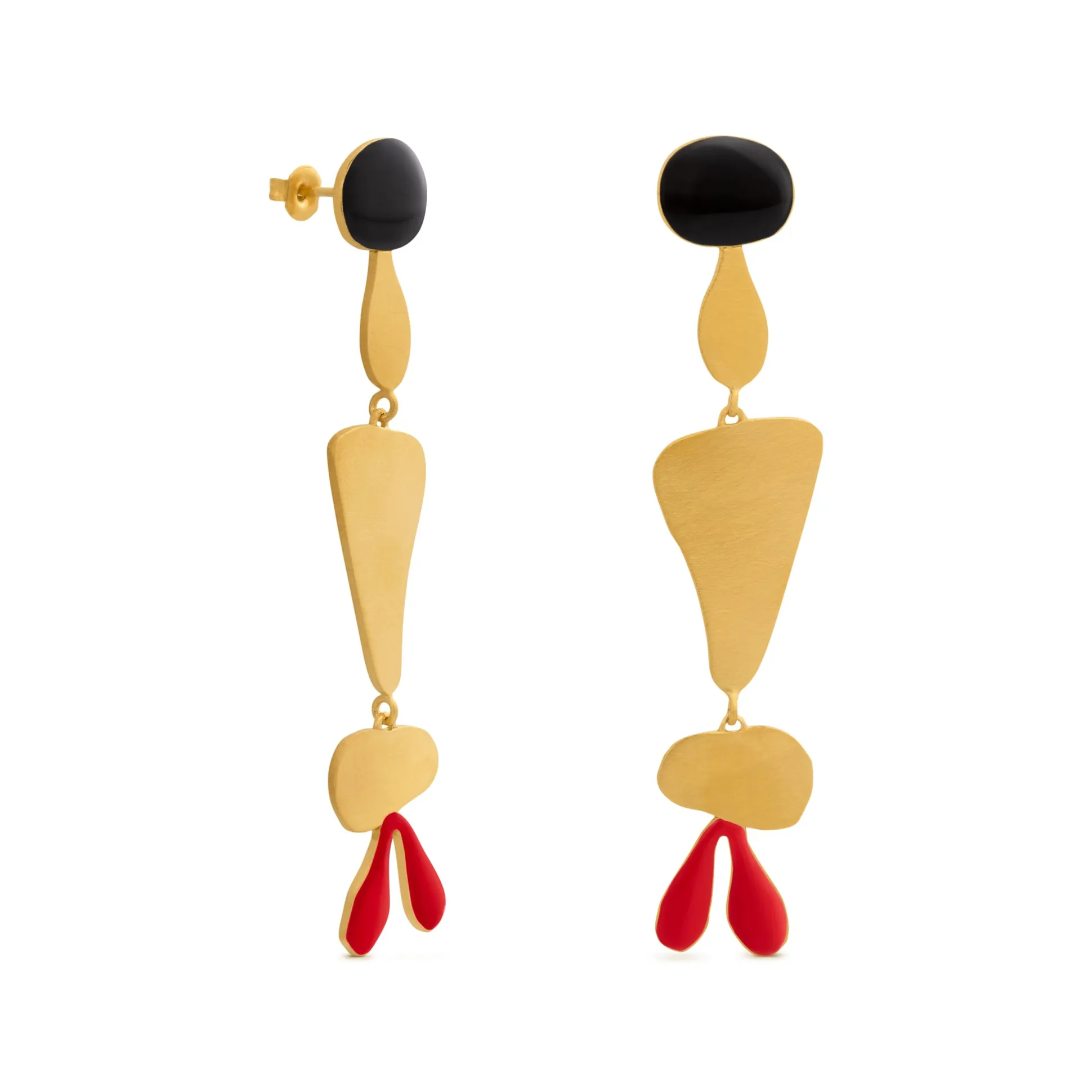 Joan Miró Gold-Plated Linear Shapes Earrings