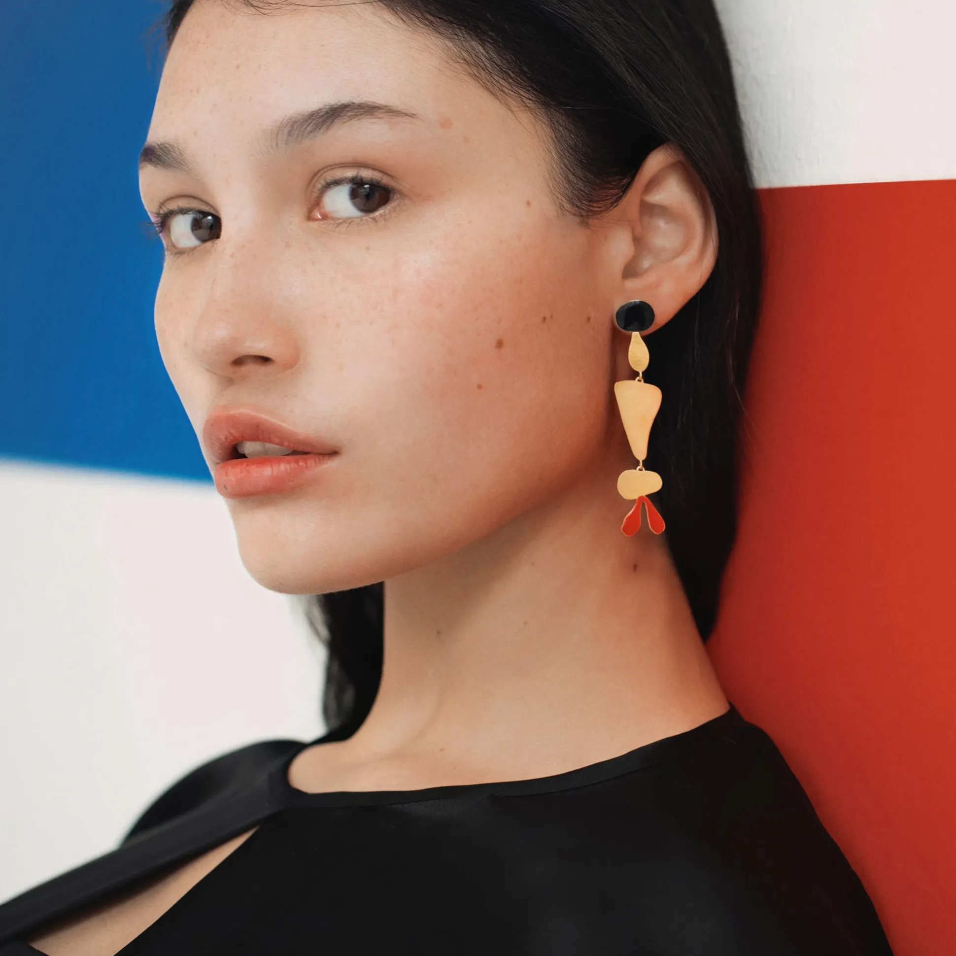 Joan Miró Gold-Plated Linear Shapes Earrings