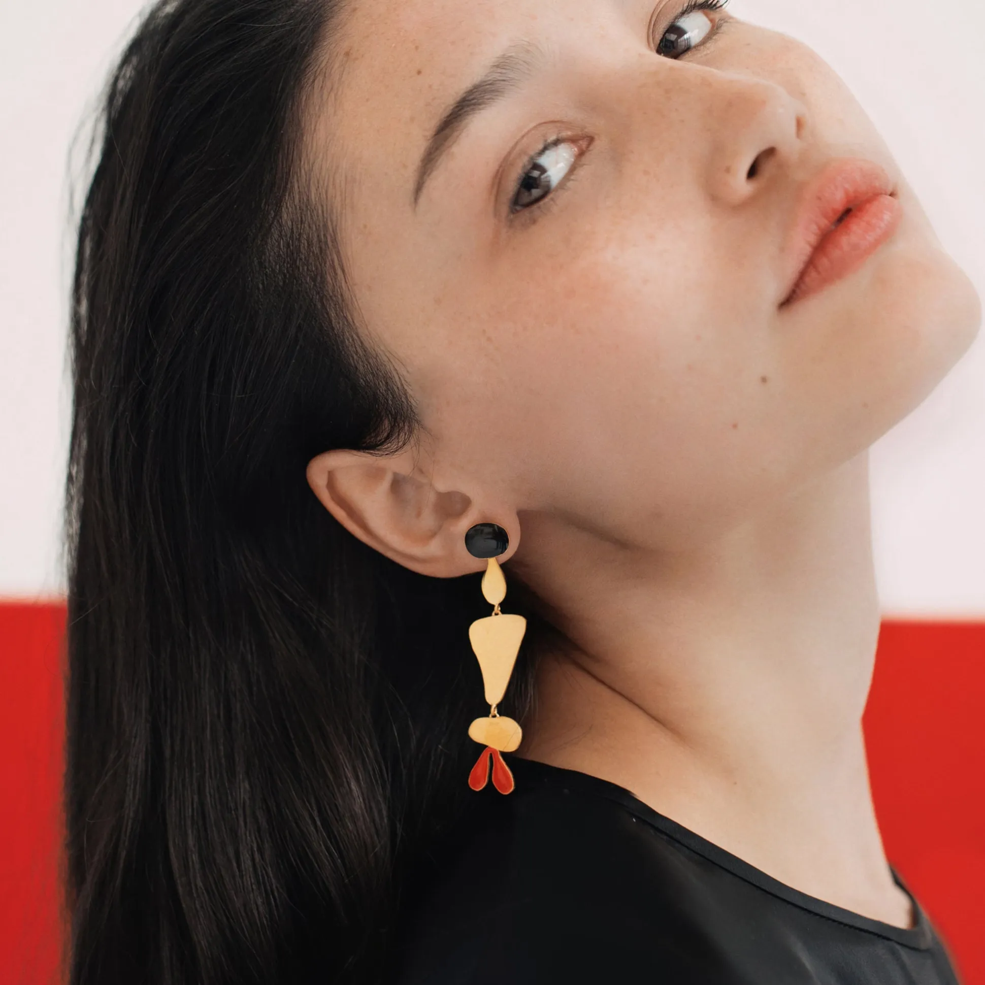Joan Miró Gold-Plated Linear Shapes Earrings