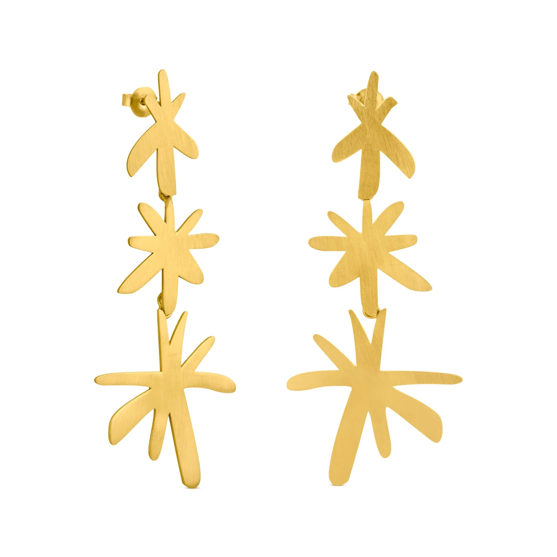 Joan Miró Gold-Plated Linear Star Earrings