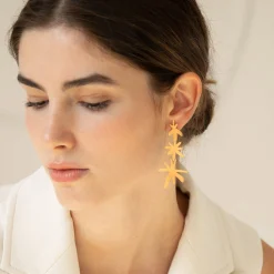Joan Miró Gold-Plated Linear Star Earrings