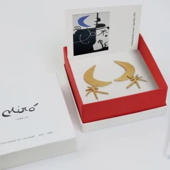 Joan Miró Gold-Plated Moon & Star Earrings