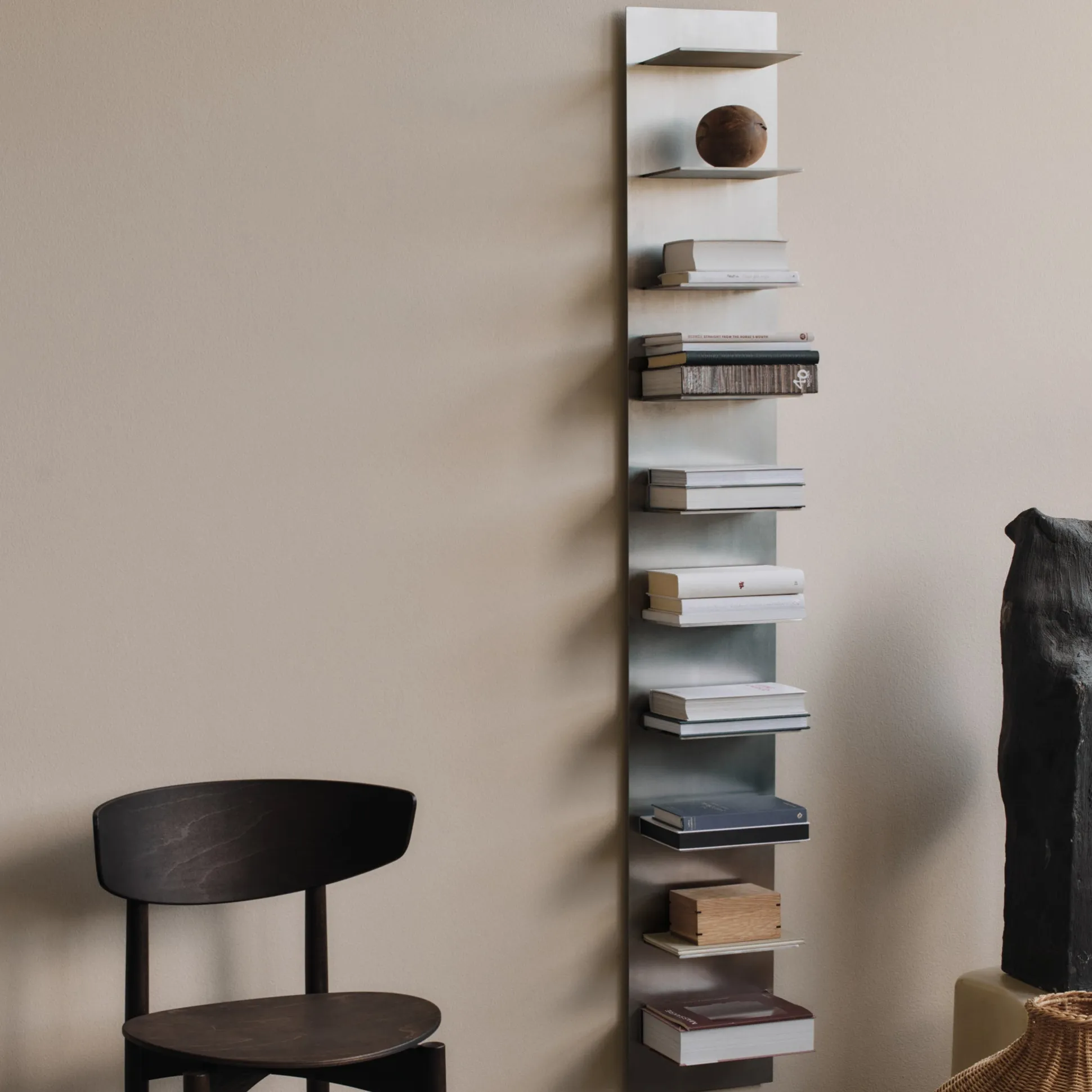 Lager Tall Wall-Mounted Book Shelf