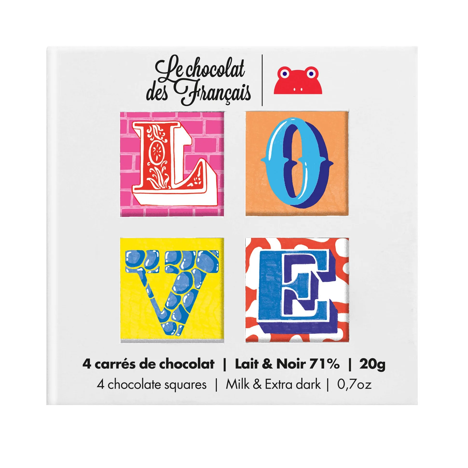 Le chocolat des Français Chocolate Love Box - 4 Pieces