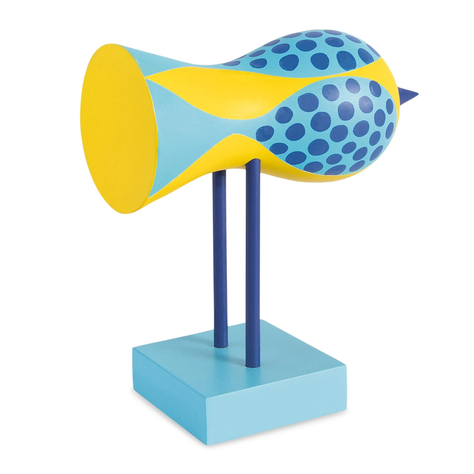 Lisa Larson Wooden Bird Object - Blue Base