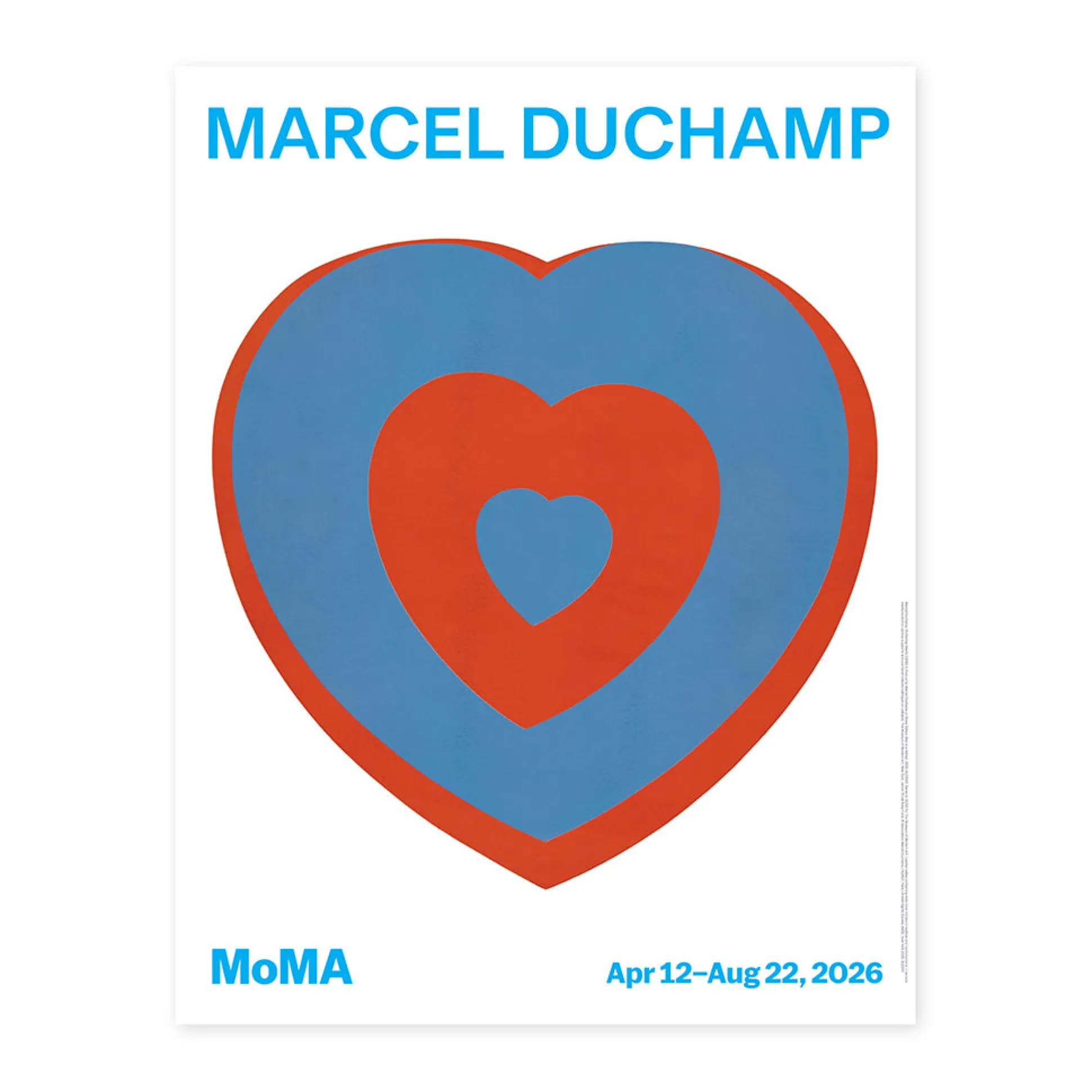 Marcel Duchamp Exhibition Poster - Fluttering Hearts