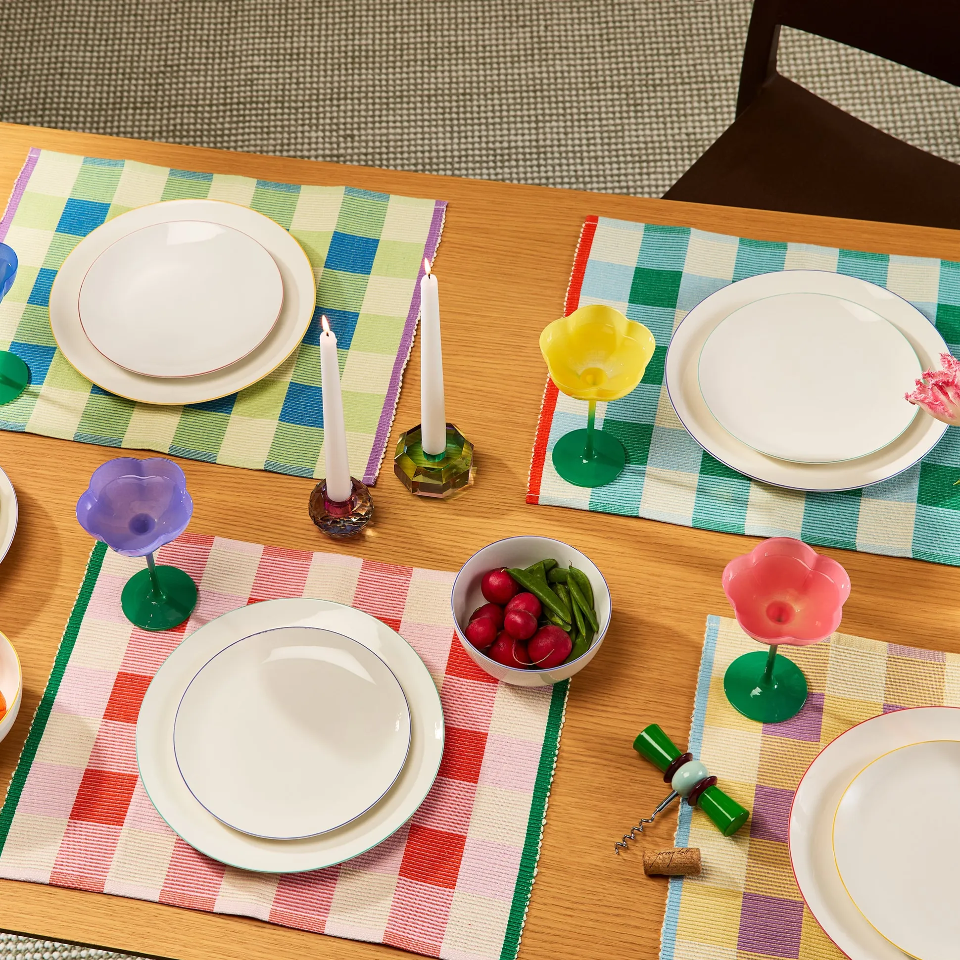 Merienda Plaid Cotton Placemats - Set of 4