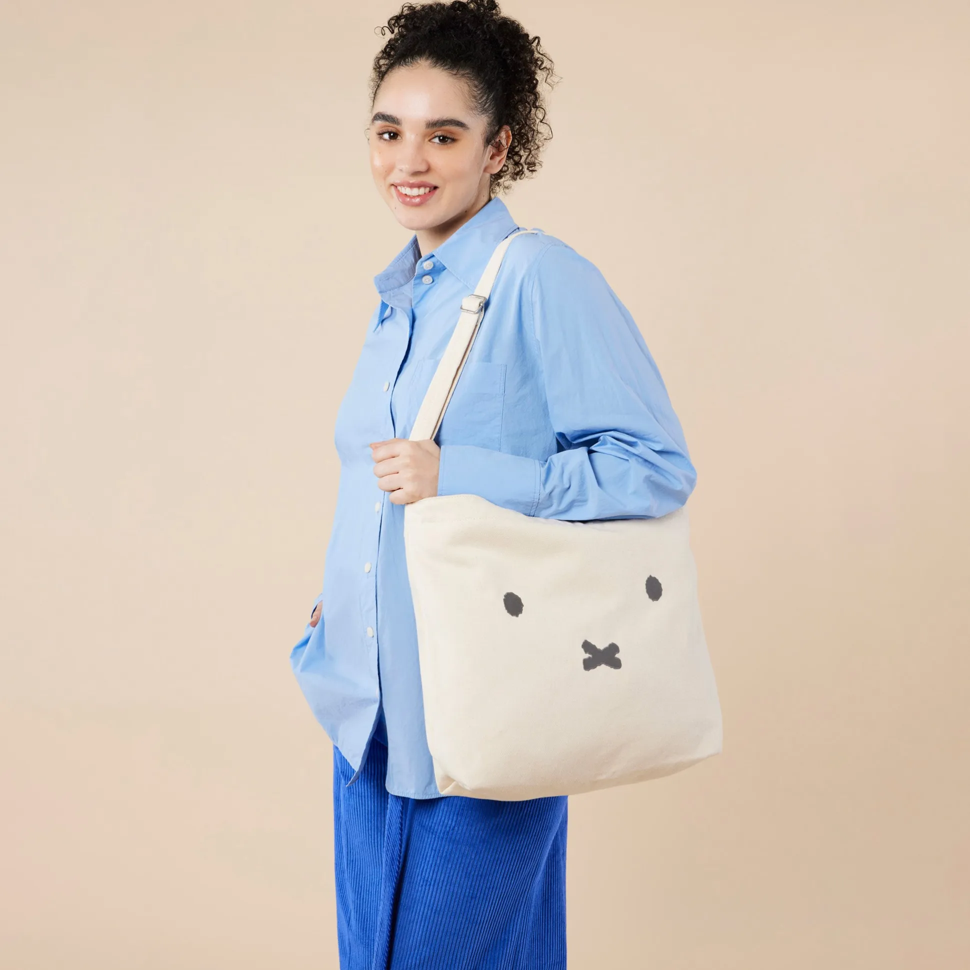 Miffy Baggu Recycled Cotton Horizontal Zip Duck Bag